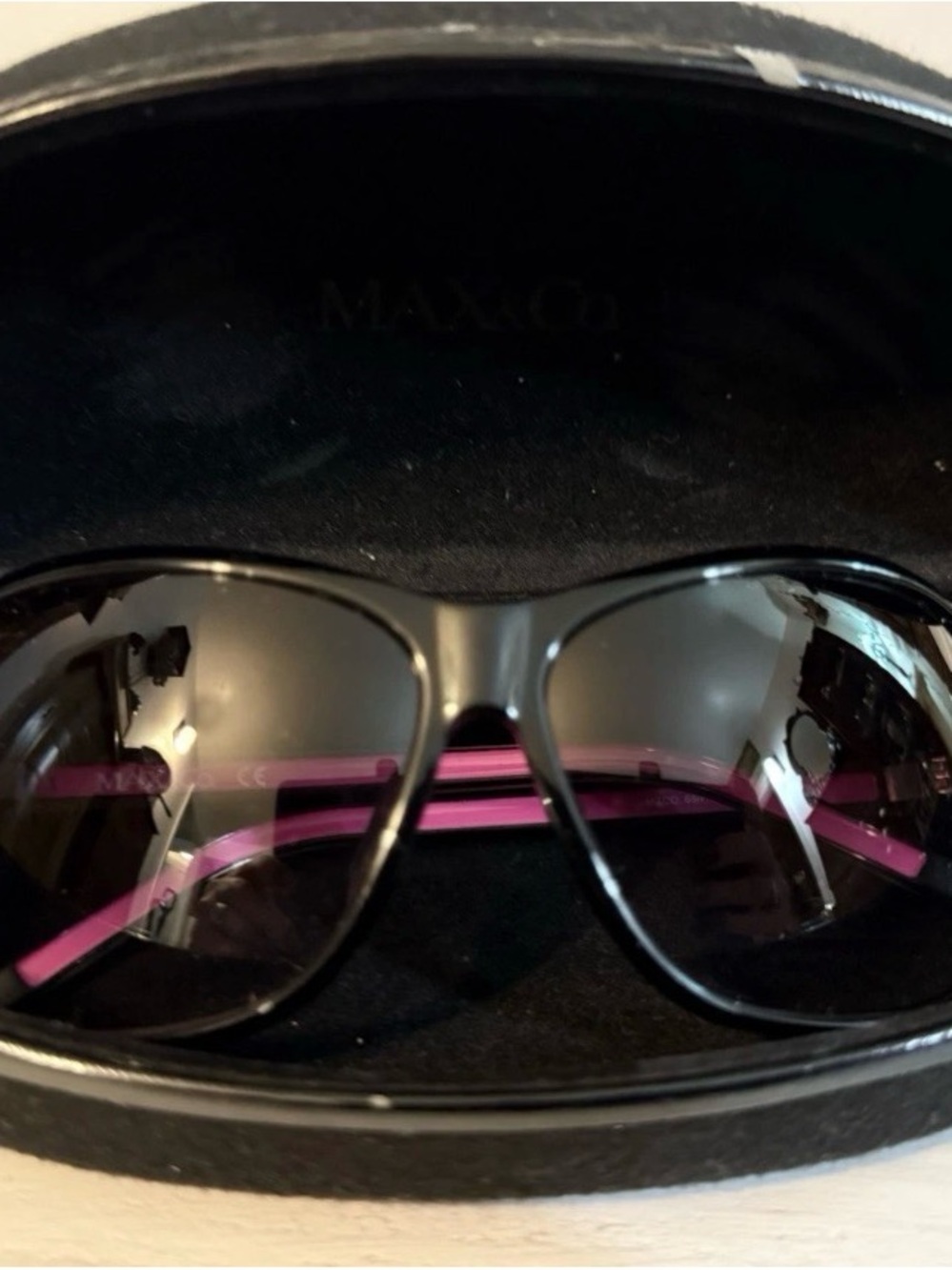 Max & Co. Black Sunglasses with Pink Temples